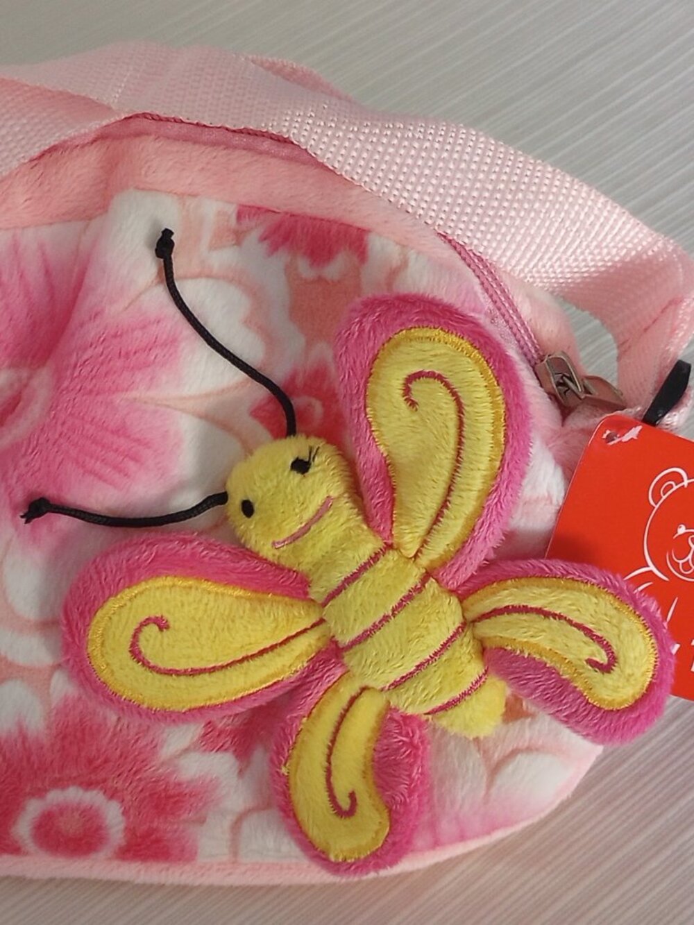 Pink Butterfly Tote Bag with *FREE* Butterfly Zip Plastic Bracelet toy
